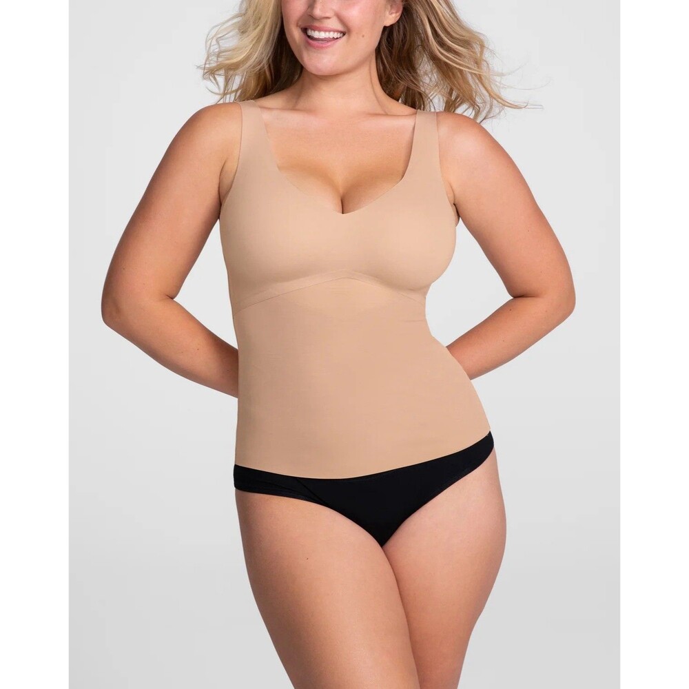 Honeylove Sz Small Sand Nude LiftWear Tank Bodysuit Compression Shapewear